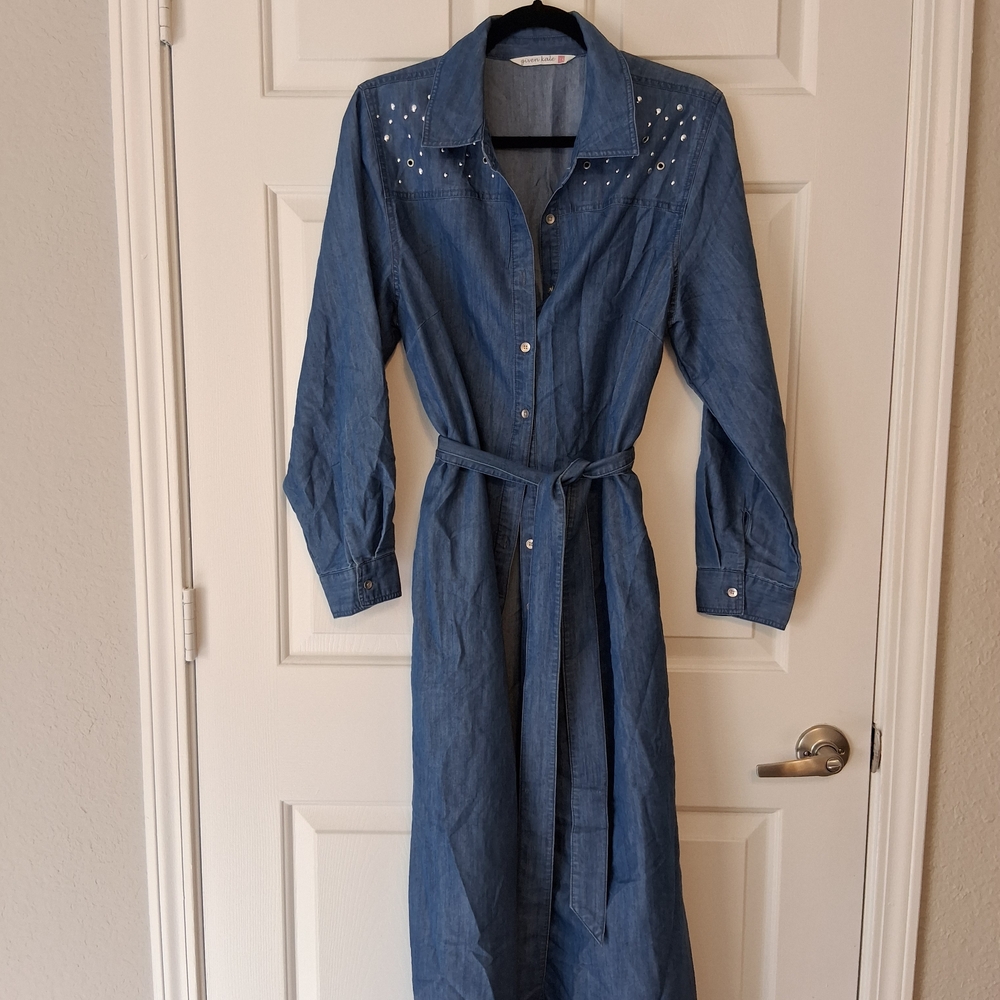 Denim Blue Long Sleeve Dress
